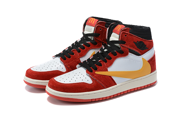 Latest Air Jordan 1 White Red Yellow Black Shoes For Women